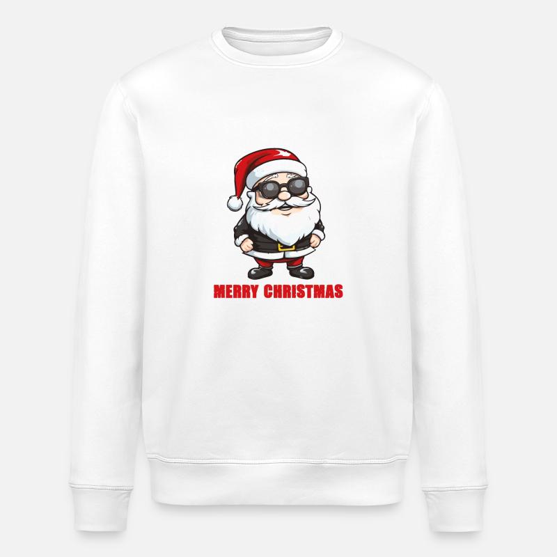 Weihnachtsmann Sonnenbrille - Stanley/Stella Unisex Bio-Sweatshirt ROLLER - Weiß