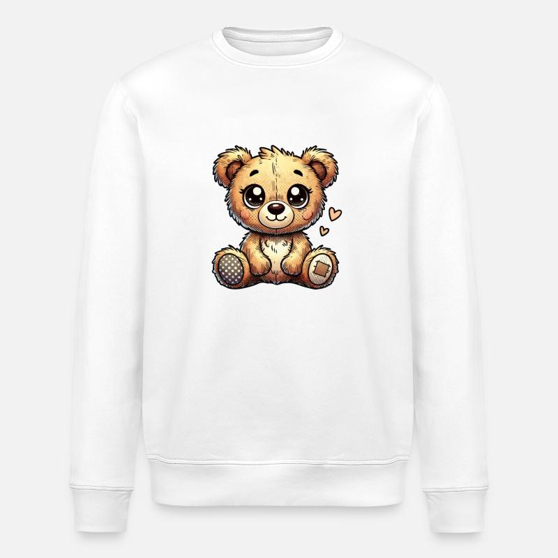 Teddybär - Stanley/Stella Unisex Bio-Sweatshirt ROLLER - Weiß