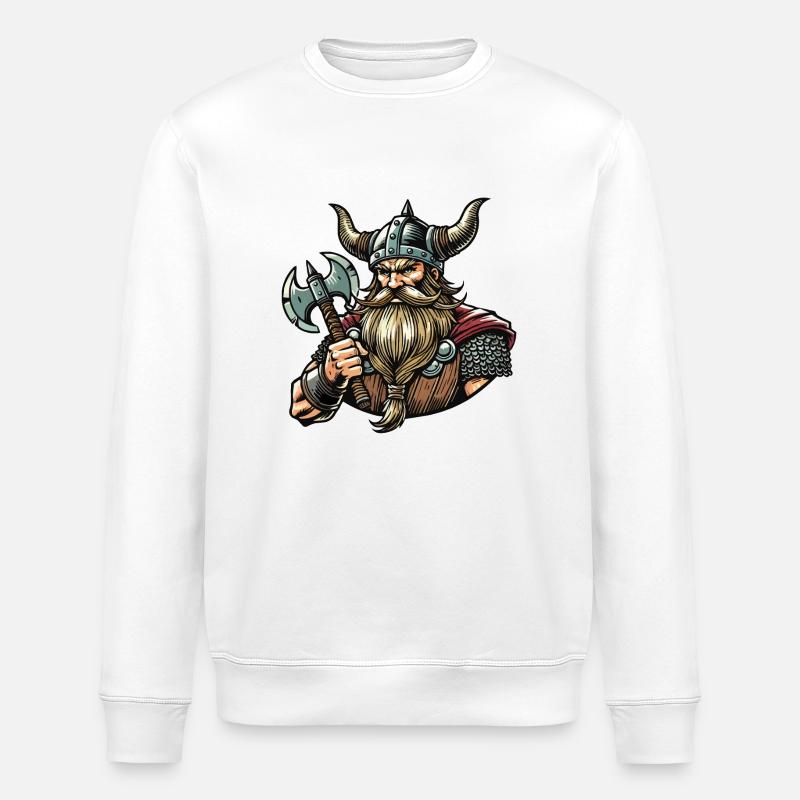 Wikinger Krieger - Stanley/Stella Unisex Bio-Sweatshirt ROLLER - Weiß