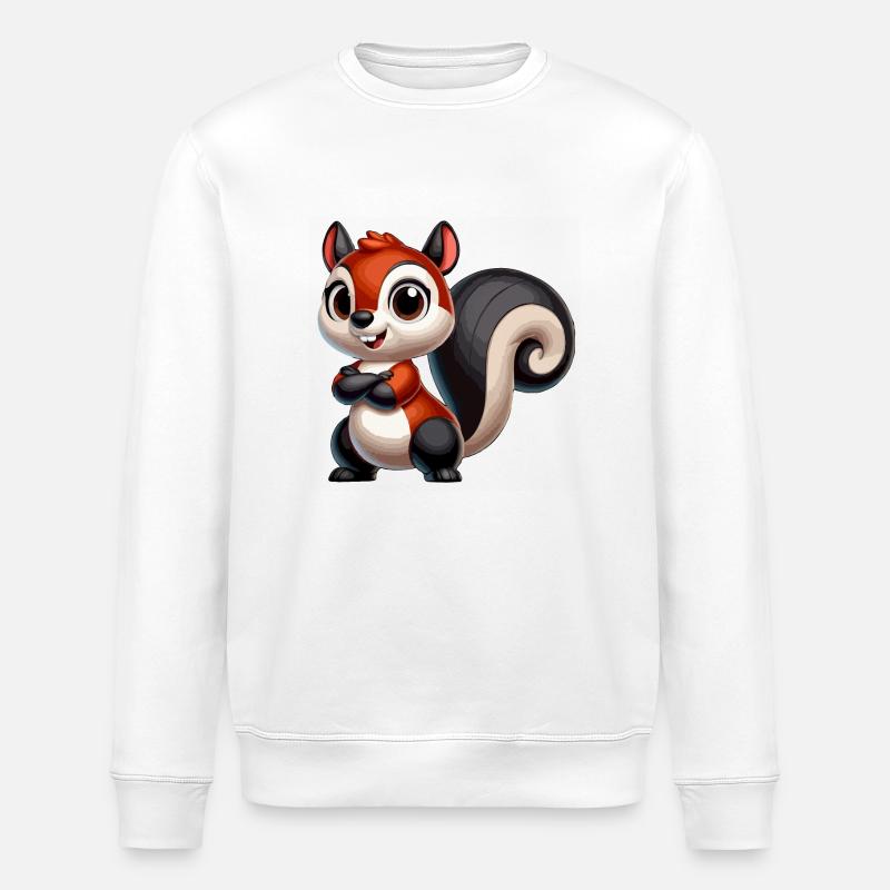 Squirrel blacktail - Stanley/Stella ROLLER Unisex Organic Sweatshirt - white