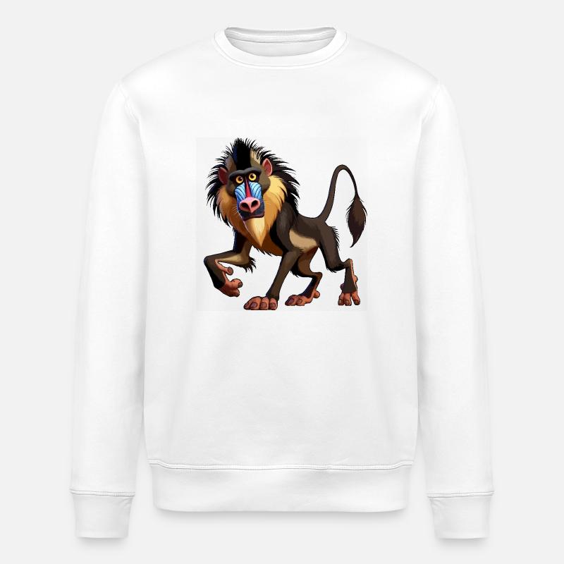 Mandrill baboon - Stanley/Stella ROLLER Unisex Organic Sweatshirt - white