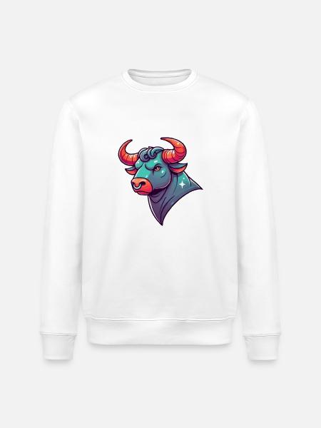 Taurus Cartoon - Stanley/Stella ROLLER Unisex Organic Sweatshirt - white