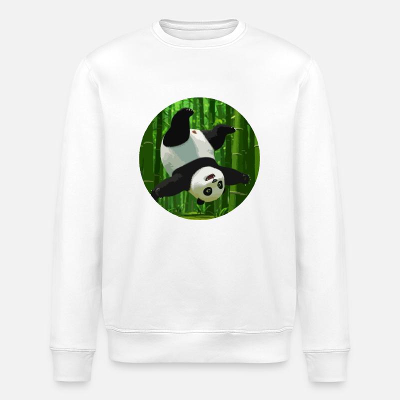Panda faisant un saut périlleux - Sweat bio ROLLER Stanley/Stella Unisexe - blanc