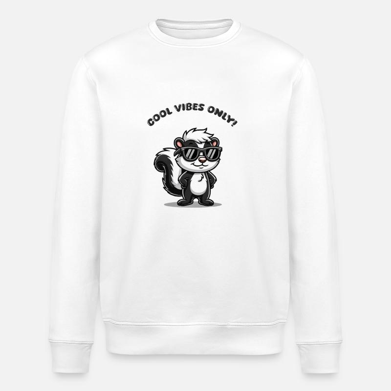 Skunk Comic Cool - Stanley/Stella ROLLER Unisex Organic Sweatshirt - white