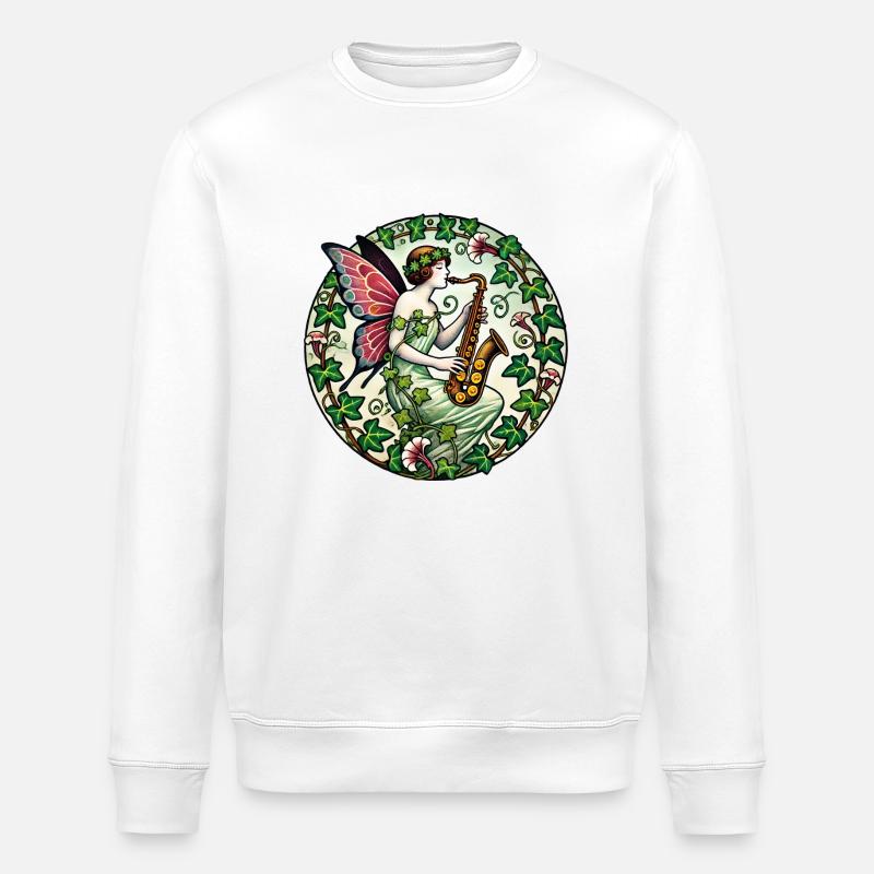 Saxophon Fee - Stanley/Stella Unisex Bio-Sweatshirt ROLLER - Weiß