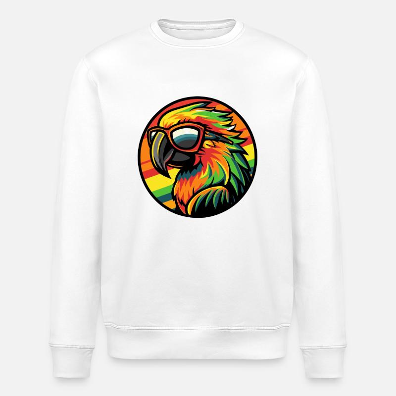 Parrot Comic Cool Summer - Stanley/Stella ROLLER Unisex Organic Sweatshirt - white