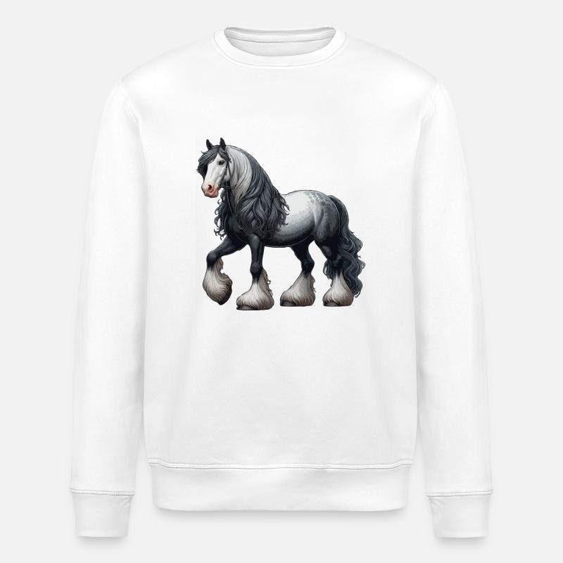 Pecheron Pferd grau weiß - Stanley/Stella Unisex Bio-Sweatshirt ROLLER - Weiß