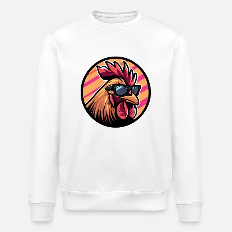 Coq Bande Dessinée Cool - Sweat bio ROLLER Stanley/Stella Unisexe - blanc