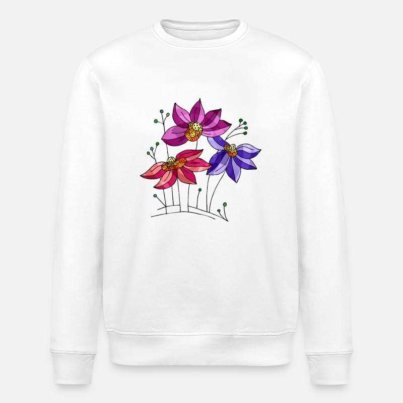 Blumen - Stanley/Stella Unisex Bio-Sweatshirt ROLLER - Weiß