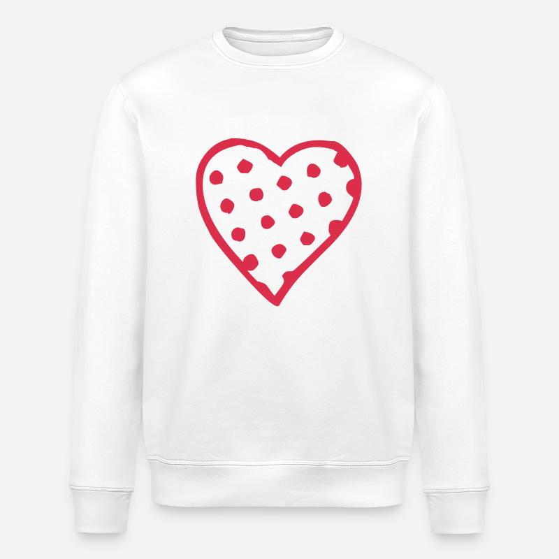 point de coeur - Sweat bio ROLLER Stanley/Stella Unisexe - blanc