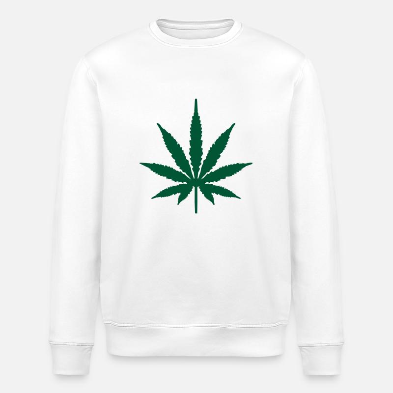 Marihuana-Blatt - Stanley/Stella Unisex Bio-Sweatshirt ROLLER - Weiß