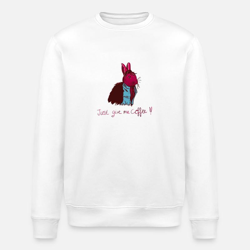 Give me coffee - Sweat bio ROLLER Stanley/Stella Unisexe - blanc
