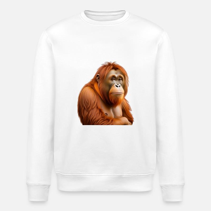 Orang-Utan - Stanley/Stella Unisex Bio-Sweatshirt ROLLER - Weiß