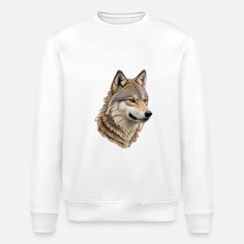 Wolf - Stanley/Stella ROLLER Unisex Organic Sweatshirt - white