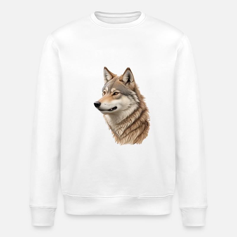 Wolf - Stanley/Stella ROLLER Unisex Organic Sweatshirt - white