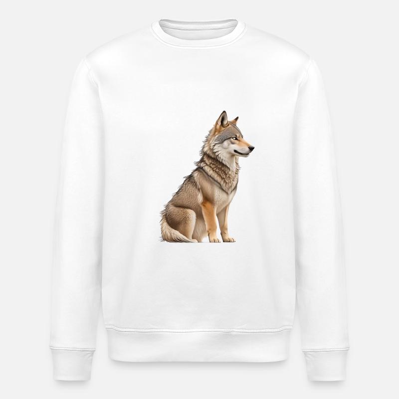 Wolf - Stanley/Stella ROLLER Unisex Organic Sweatshirt - white