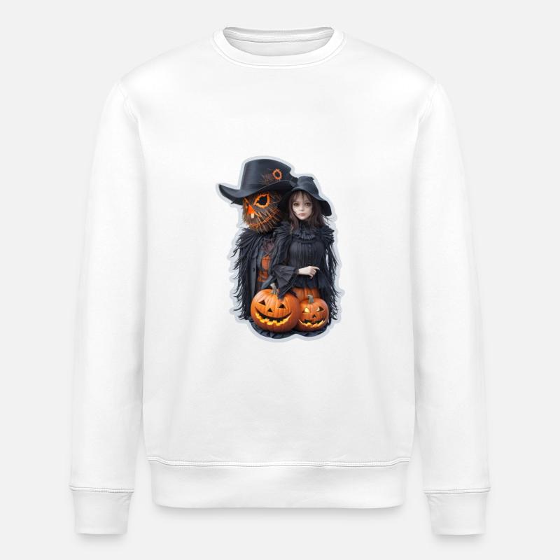 Halloween Scarecrow - Stanley/Stella ROLLER Unisex Organic Sweatshirt - white