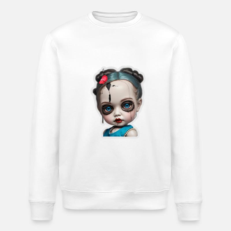 Poupée effrayante d’Halloween - Sweat bio ROLLER Stanley/Stella Unisexe - blanc