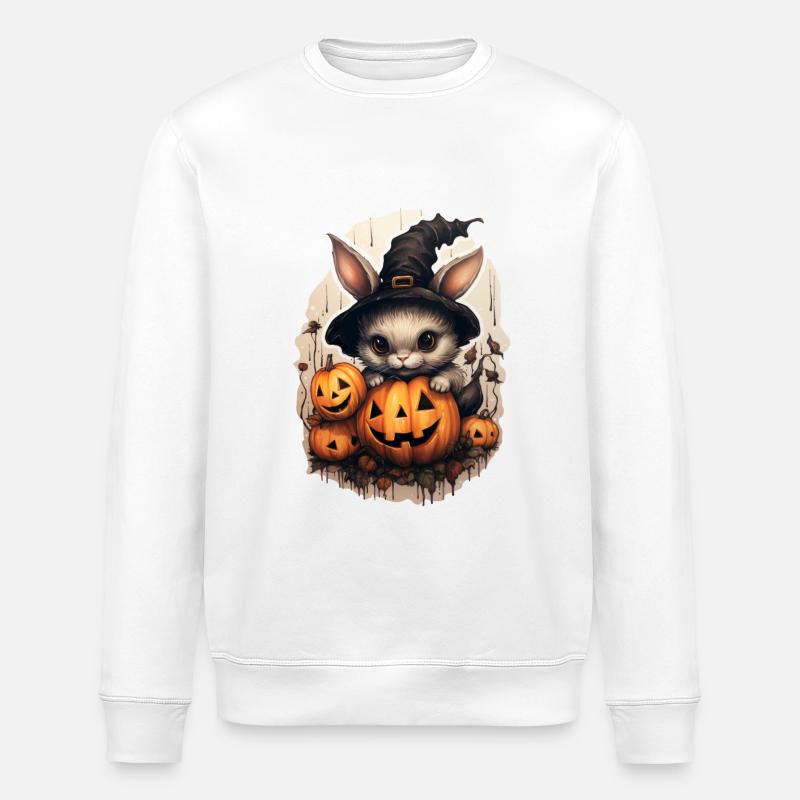 Halloween Hexerhäschen - Stanley/Stella Unisex Bio-Sweatshirt ROLLER - Weiß
