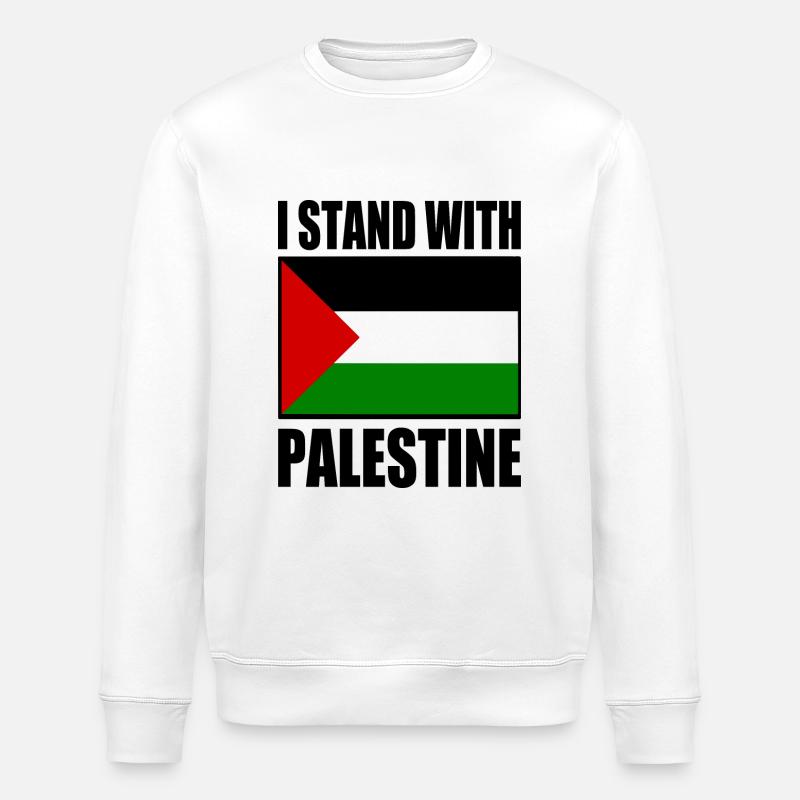 I stand with palestine - Stanley/Stella ROLLER Unisex Organic Sweatshirt - white