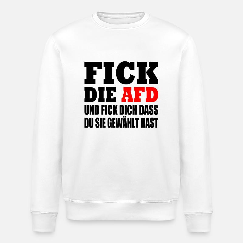 Fuck afd - Stanley/Stella Unisex Bio-Sweatshirt ROLLER - Weiß