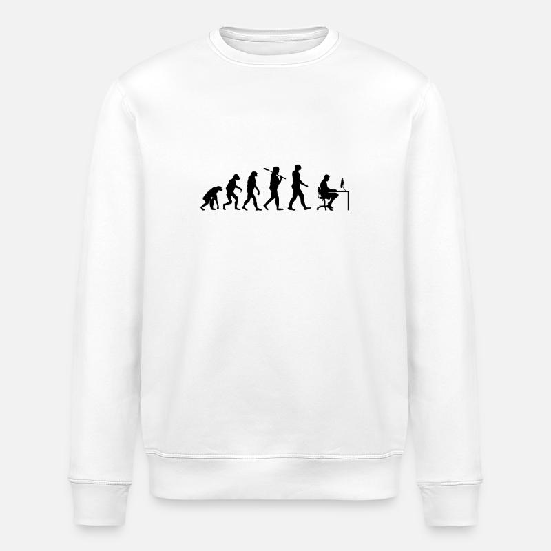 Programmer T-Shirt · Evolution · Computer Science - Stanley/Stella ROLLER Unisex Organic Sweatshirt - white