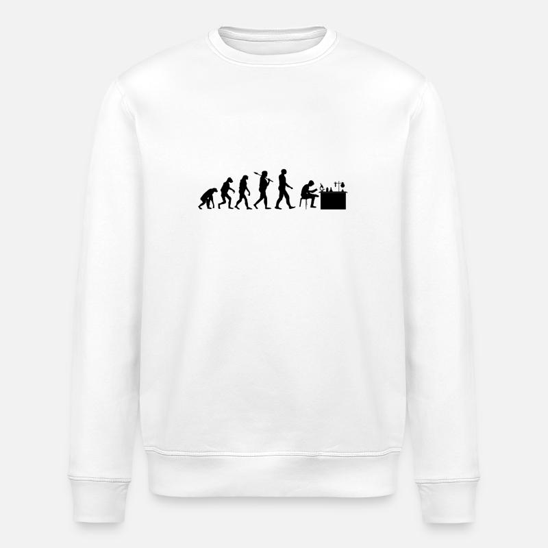 Chemist evolution chemistry gift - Stanley/Stella ROLLER Unisex Organic Sweatshirt - white