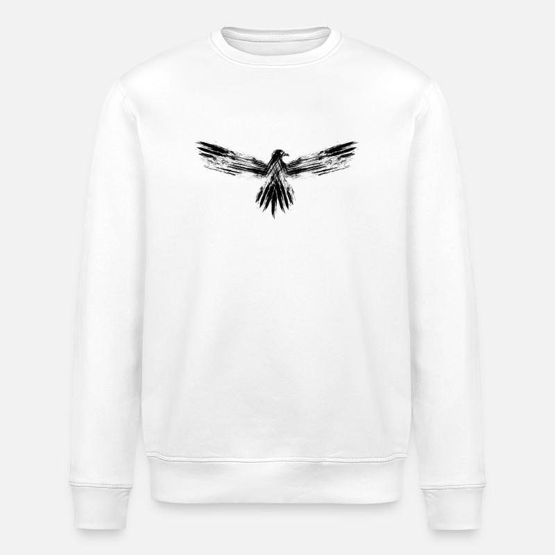 Adler schwarz Kalligraphie - Stanley/Stella Unisex Bio-Sweatshirt ROLLER - Weiß