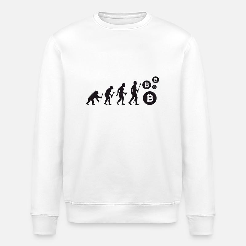 Evolution peu Bitcoin Coin shirt - Sweat bio ROLLER Stanley/Stella Unisexe - blanc