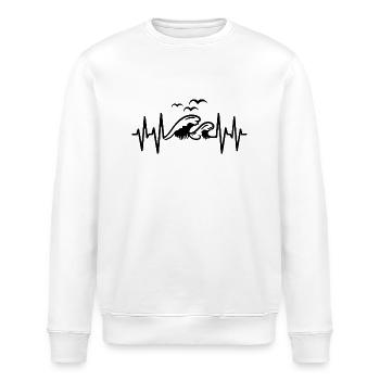Waves Coasts Heartbeat Sea - Stanley/Stella ROLLER Unisex Organic Sweatshirt - white - Front - Nik (191cm)