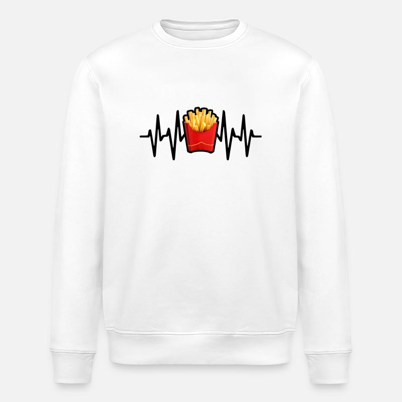 Pommes Frites Herzschlag - Stanley/Stella Unisex Bio-Sweatshirt ROLLER - Weiß