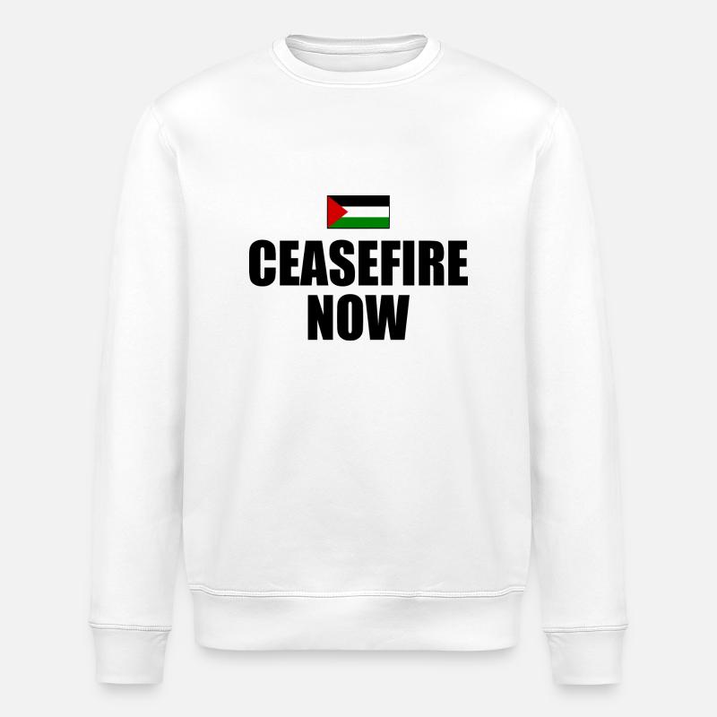 Ceasefire now free palestine - Sweat bio ROLLER Stanley/Stella Unisexe - blanc