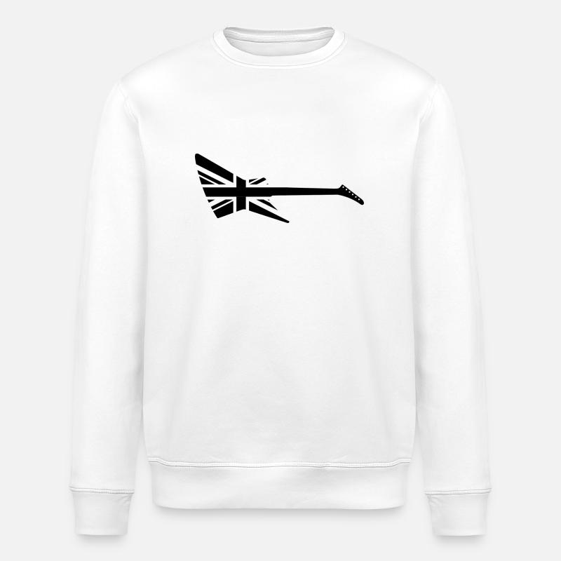 Gitarren Union Jack - Stanley/Stella Unisex Bio-Sweatshirt ROLLER - Weiß