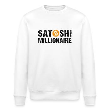 Satoshi Millionaire Cryptocurrency Bitcoin - Stanley/Stella ROLLER Unisex Organic Sweatshirt - white - Front - Nik (191cm)