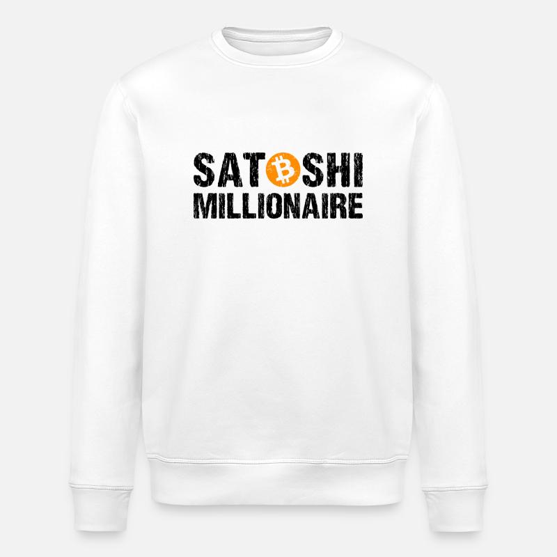 Satoshi Millionaire Kryptowährung Bitcoin - Stanley/Stella Unisex Bio-Sweatshirt ROLLER - Weiß