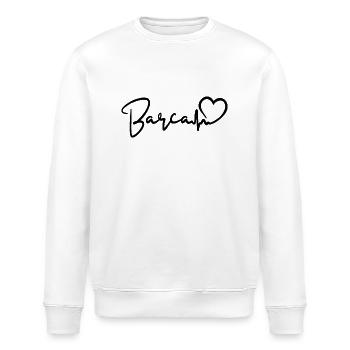Barca Herzschlag Spanien Barcelona - Stanley/Stella Unisex Bio-Sweatshirt ROLLER - Weiß - Vorne - Nik (191cm)