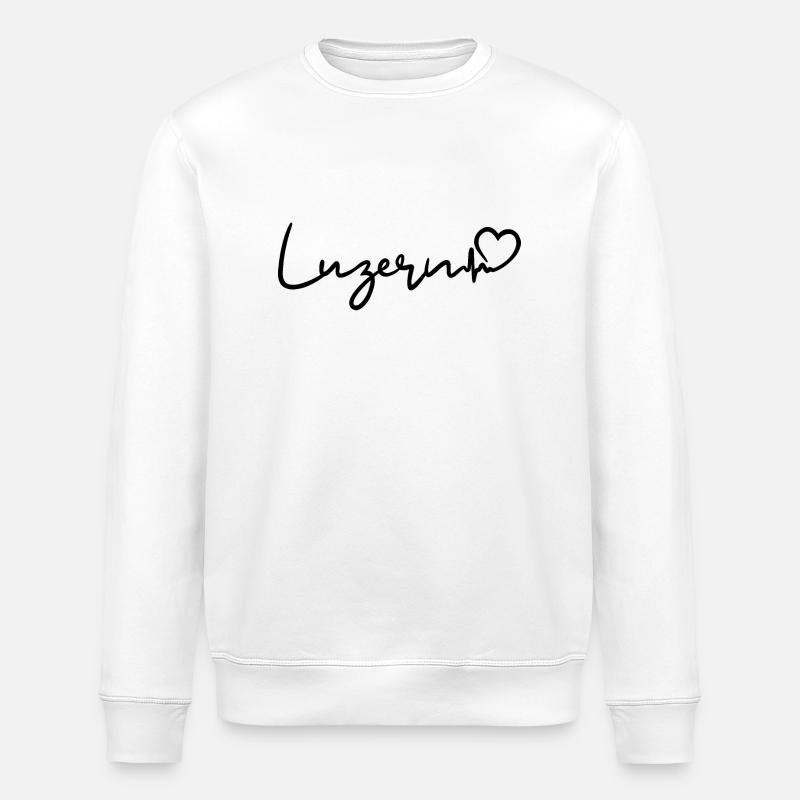 Luzern Herzschlag Schweiz - Stanley/Stella Unisex Bio-Sweatshirt ROLLER - Weiß