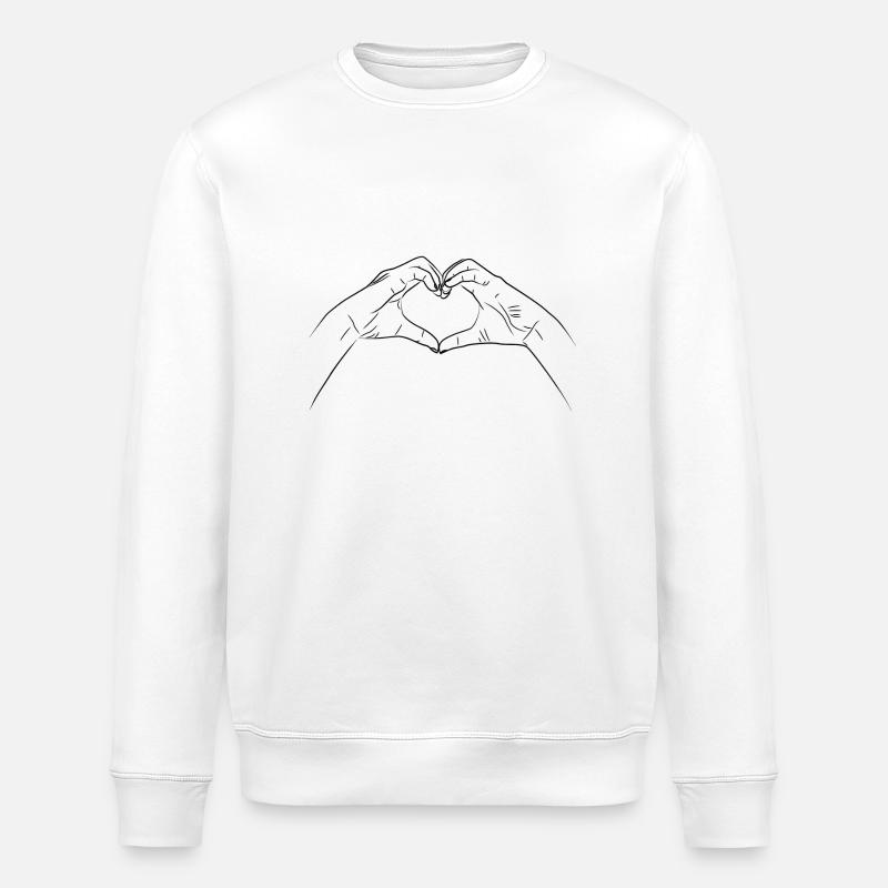 Hands shape heart gesture - Stanley/Stella ROLLER Unisex Organic Sweatshirt - white