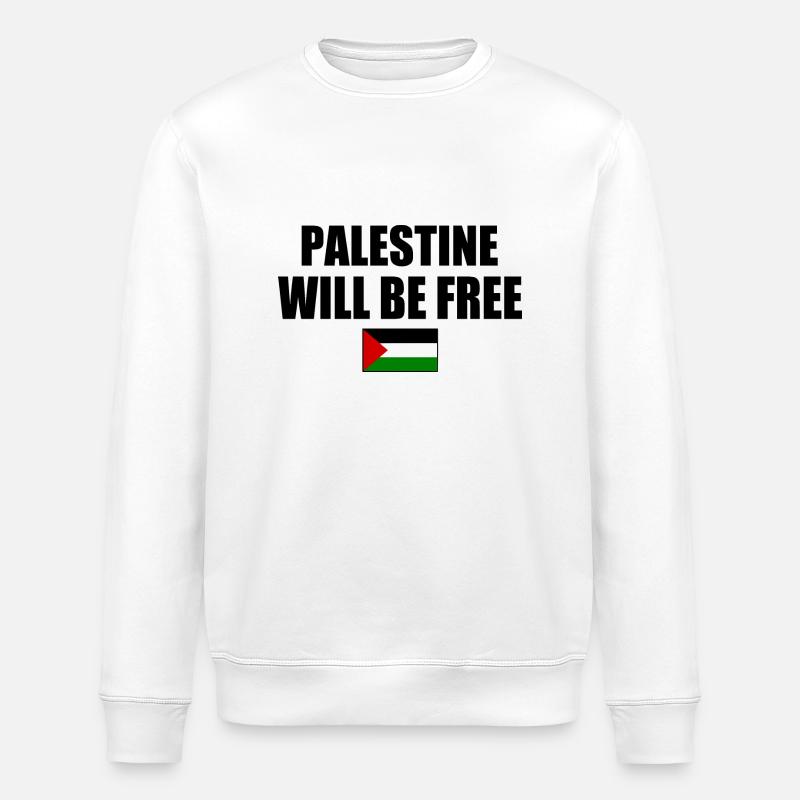 palestine will be free - Stanley/Stella Unisex Bio-Sweatshirt ROLLER - Weiß