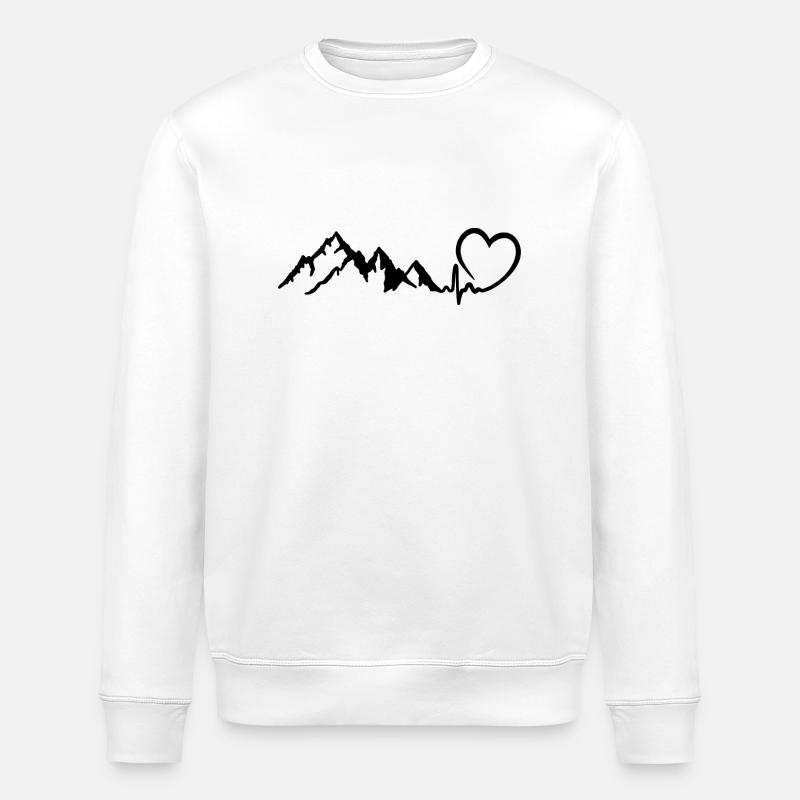 Berge Herzschlag Berg Liebe - Stanley/Stella Unisex Bio-Sweatshirt ROLLER - Weiß