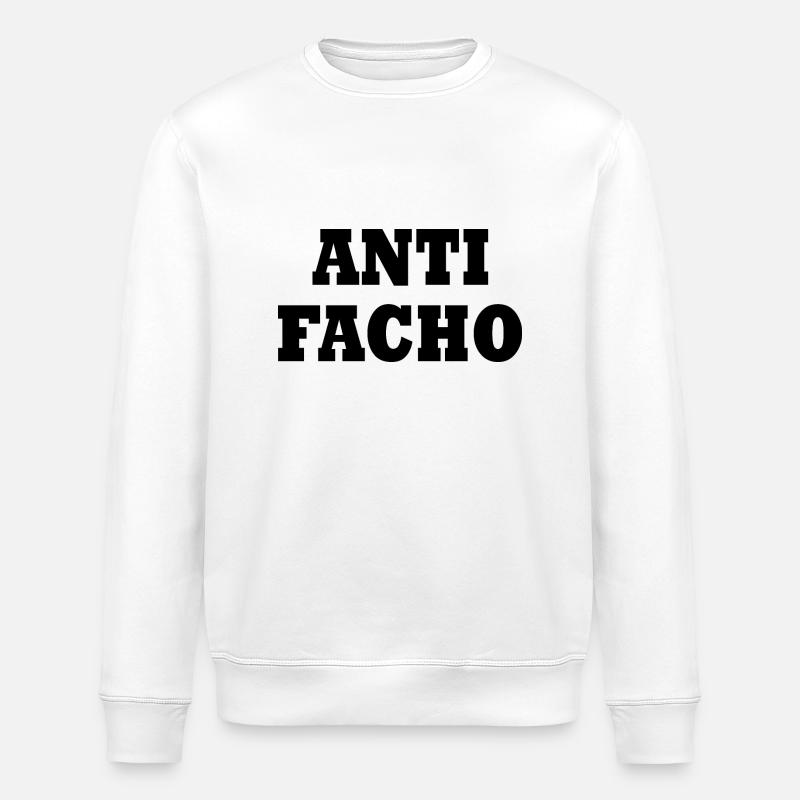 Anti facho - Sweat bio ROLLER Stanley/Stella Unisexe - blanc
