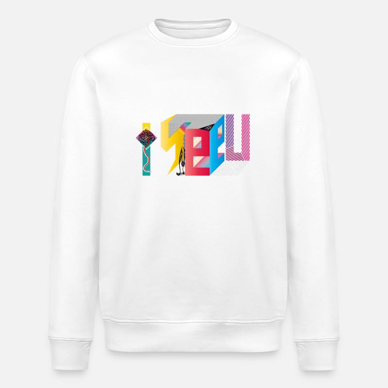 I U SEE - Stanley/Stella Unisex Bio-Sweatshirt ROLLER - Weiß