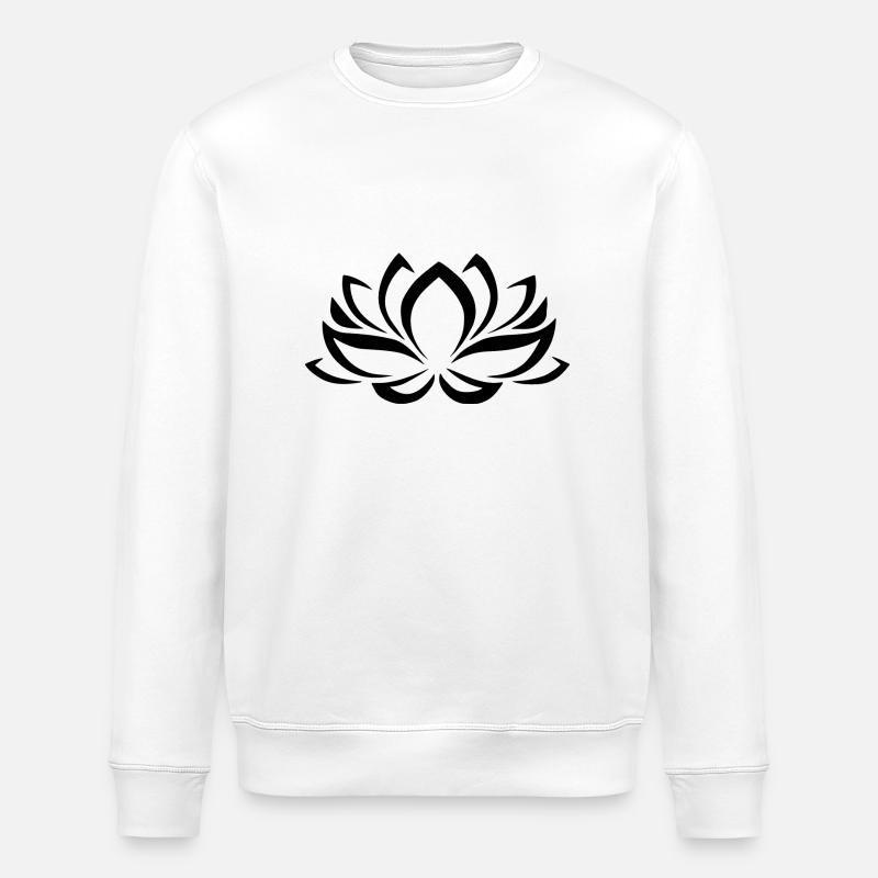 Lotus Blume abstrakt - Stanley/Stella Unisex Bio-Sweatshirt ROLLER - Weiß