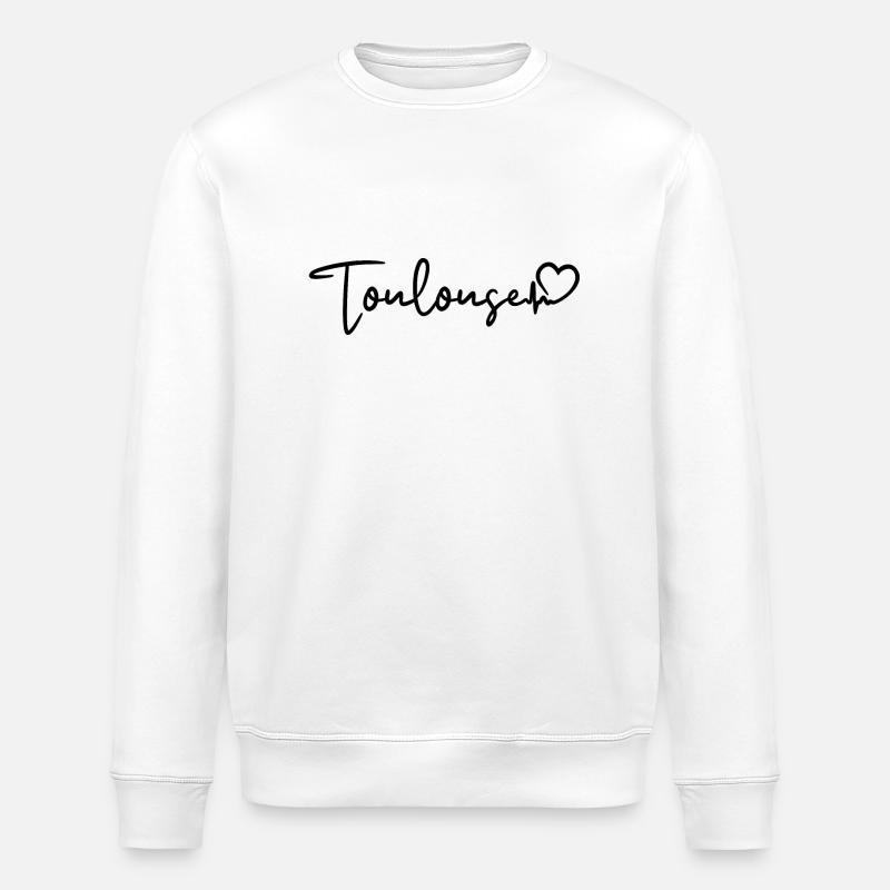 Battement de cœur toulousain - Sweat bio ROLLER Stanley/Stella Unisexe - blanc