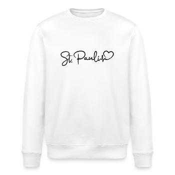 St. Pauli Herzschlag Sankt Pauli Kiez Liebe - Stanley/Stella Unisex Bio-Sweatshirt ROLLER - Weiß - Vorne - Nik (191cm)