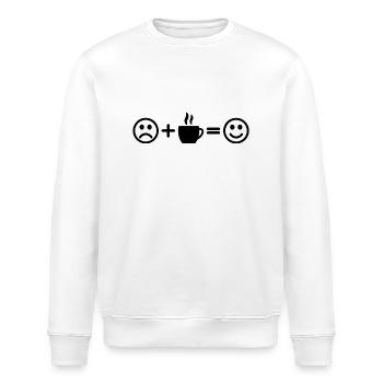 Coffee Smileys - Stanley/Stella ROLLER Unisex Organic Sweatshirt - white - Front - Nik (191cm)