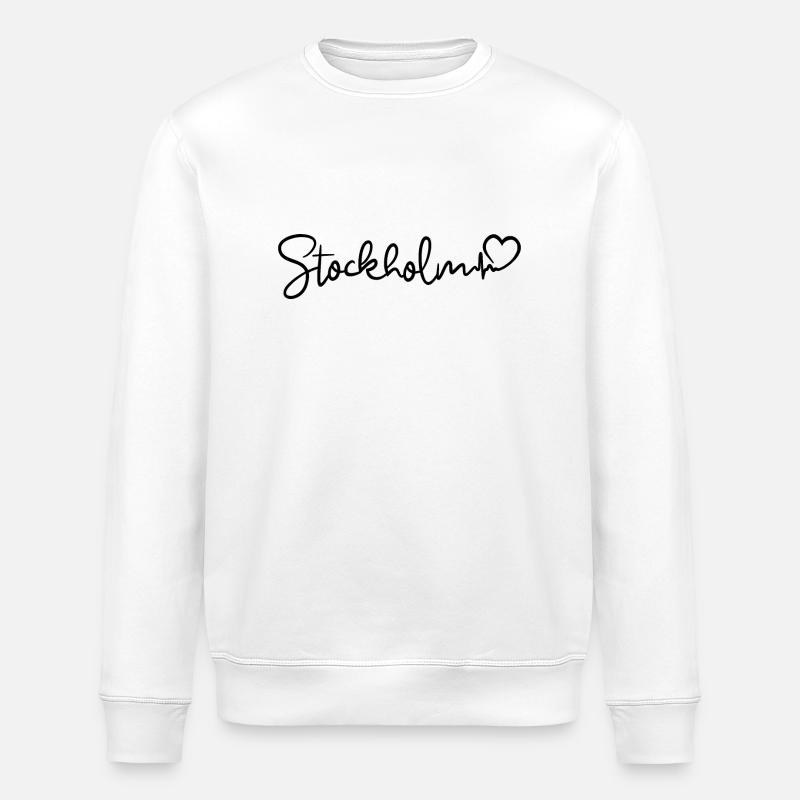 Stockholm Herzschlag - Stanley/Stella Unisex Bio-Sweatshirt ROLLER - Weiß