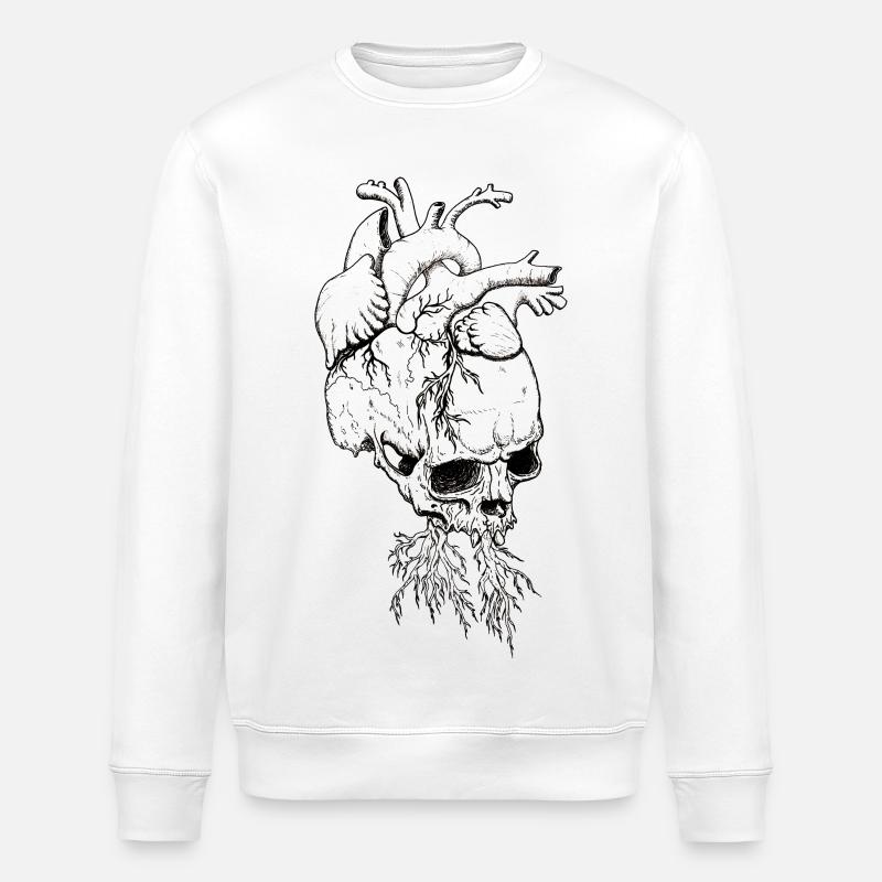 headache heartache - Stanley/Stella ROLLER Unisex Organic Sweatshirt - white