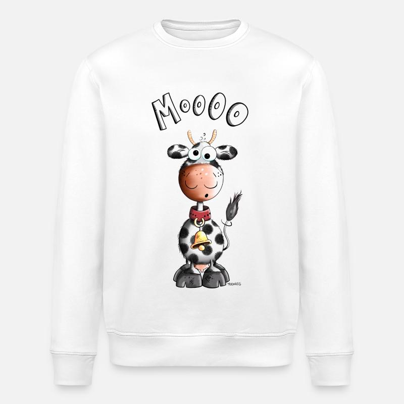 Da steht die Moooo Kuh - Stanley/Stella Unisex Bio-Sweatshirt ROLLER - Weiß