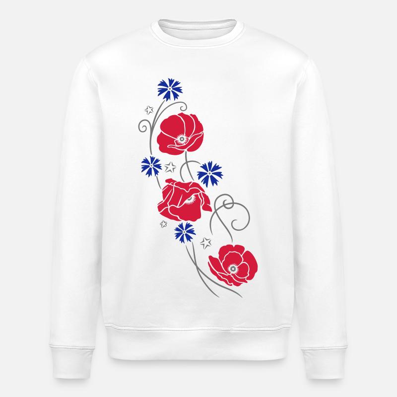 Coquelicots. Design d'été. - Sweat bio ROLLER Stanley/Stella Unisexe - blanc